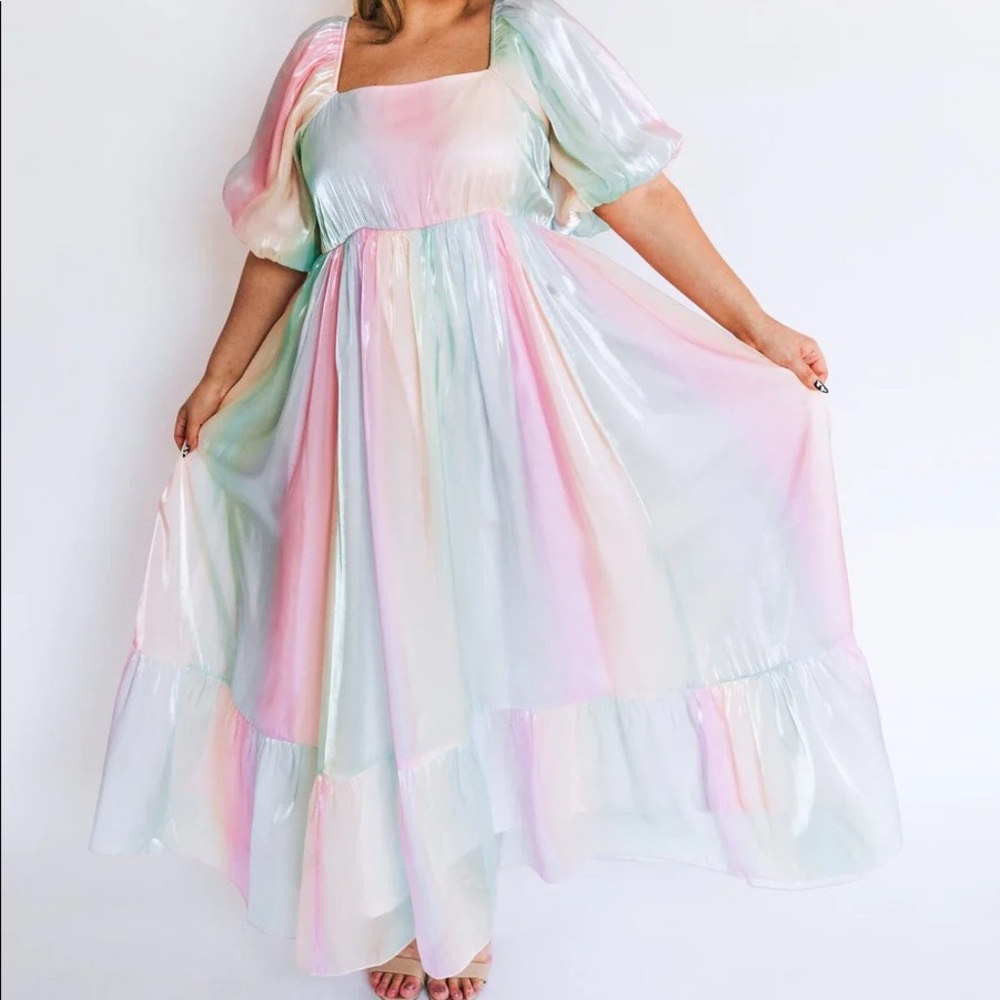 Pastel Rainbow Maxi Dress
